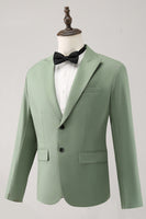 Load image into Gallery viewer, Grey Green 2 Piece Peak Lapel Single Breasted Men's Prom Suits