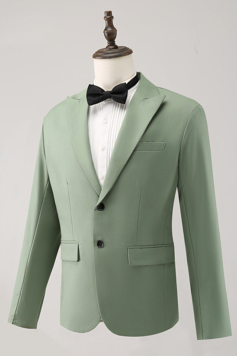 Load image into Gallery viewer, Grey Green 2 Piece Peak Lapel Single Breasted Men's Prom Suits