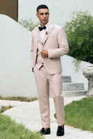 Load image into Gallery viewer, Ivory Peak Lapel 3 Pieces One Button Men's Prom Suits