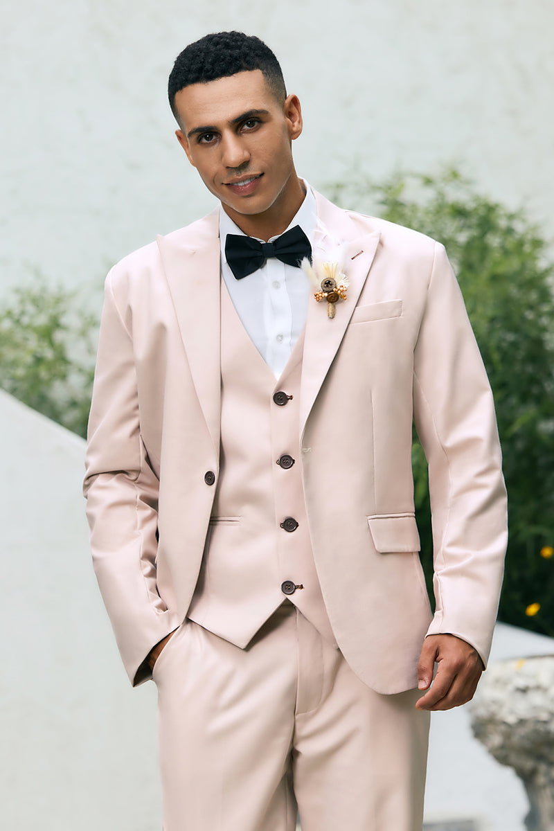 Load image into Gallery viewer, Ivory Peak Lapel 3 Pieces One Button Men's Prom Suits