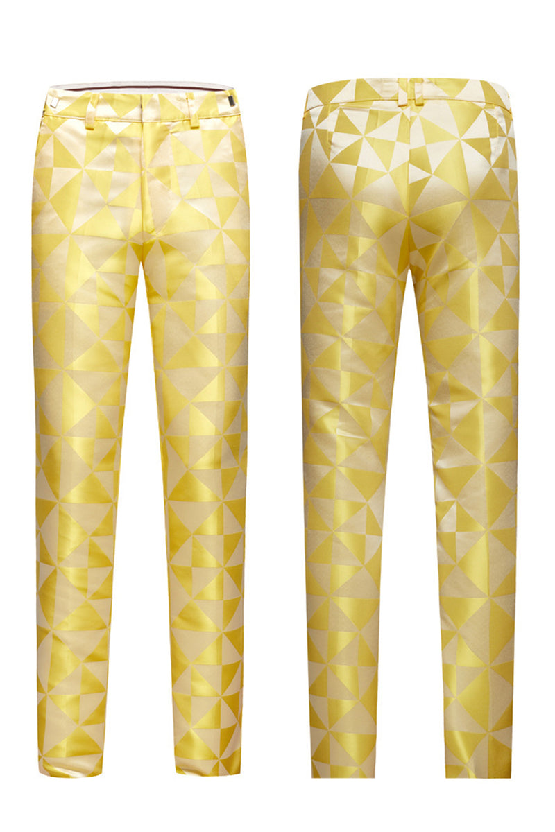 Load image into Gallery viewer, Shawl Lapel Formal 2 Piece Golden Yellow & Black Tuxedo (Jacket + Pants) Suit Set