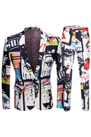 Load image into Gallery viewer, Notch Lapel White 2 Piece One Button Men's Suits