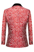 Load image into Gallery viewer, Shawl Lapel Red Rose 2 Piece One Button Men's Suits