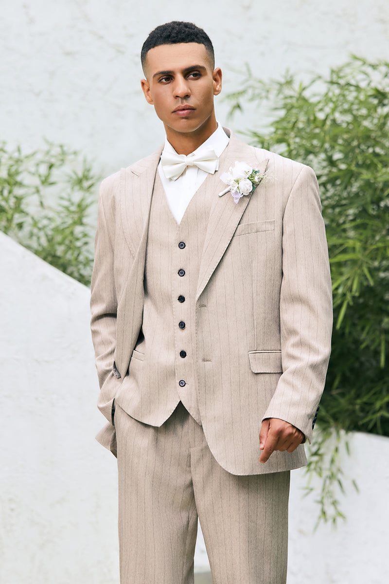 Load image into Gallery viewer, Ivory Peak Lapel 3 Pieces Single Breasted Men's Prom Suits