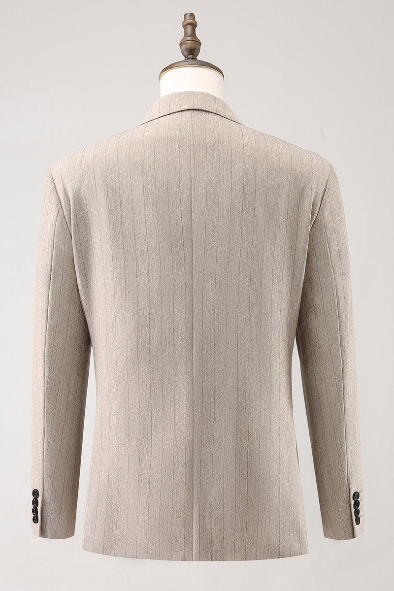 Load image into Gallery viewer, Ivory Peak Lapel Pinstripe Single Breasted 3 Piece Men's Prom Suits