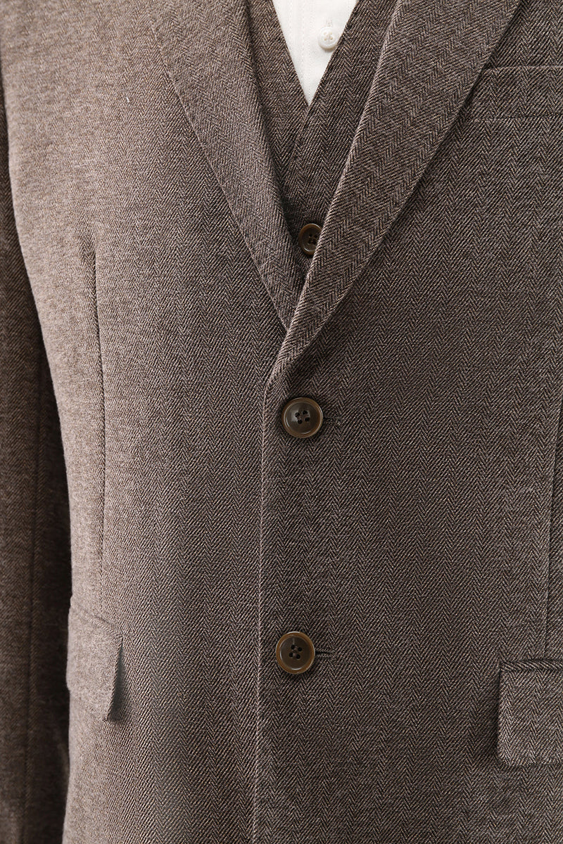 Load image into Gallery viewer, Brown Notched Lapel 3 Piece Single Breasted Men's Prom Suits