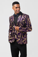 Load image into Gallery viewer, Purple Shawl Lapel Single Breasted Men's Prom Blazer