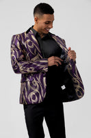 Load image into Gallery viewer, Purple Shawl Lapel Single Breasted Men's Prom Blazer