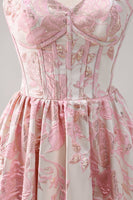 Load image into Gallery viewer, Cute Blue A Line Sweetheart Corset Brocade Long Prom Dress