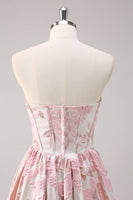 Load image into Gallery viewer, Cute Blue A Line Sweetheart Corset Brocade Long Prom Dress