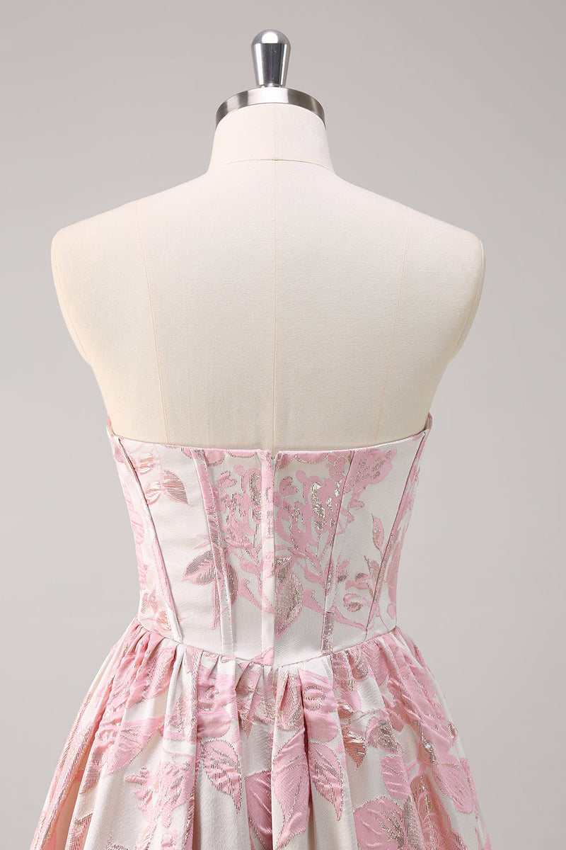 Load image into Gallery viewer, Cute Blue A Line Sweetheart Corset Brocade Long Prom Dress