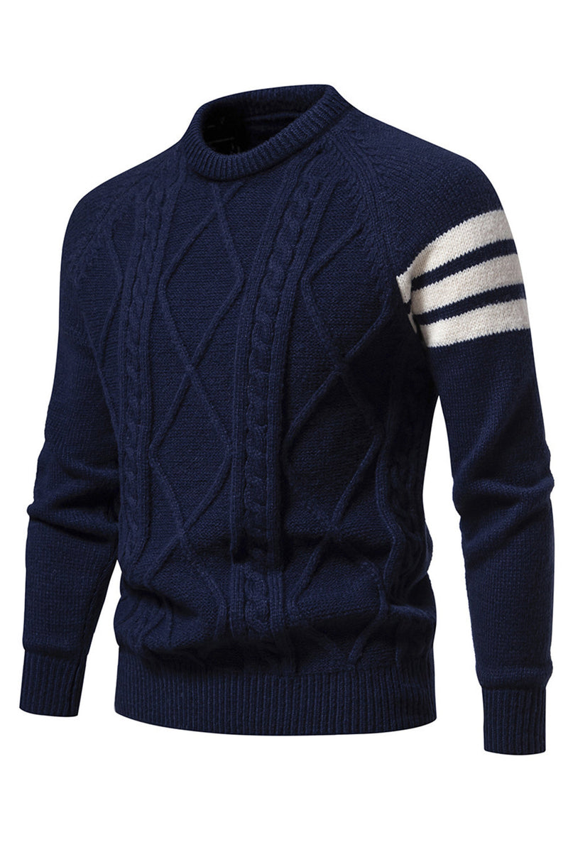 Load image into Gallery viewer, Grey Men's Round Neck Slim Fit Pullover Sweater