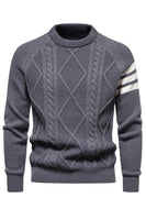 Load image into Gallery viewer, Grey Men's Round Neck Slim Fit Pullover Sweater