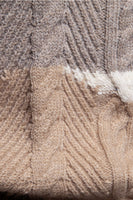 Load image into Gallery viewer, Men's White Round Neck Colorblock Cable Pullover Sweater