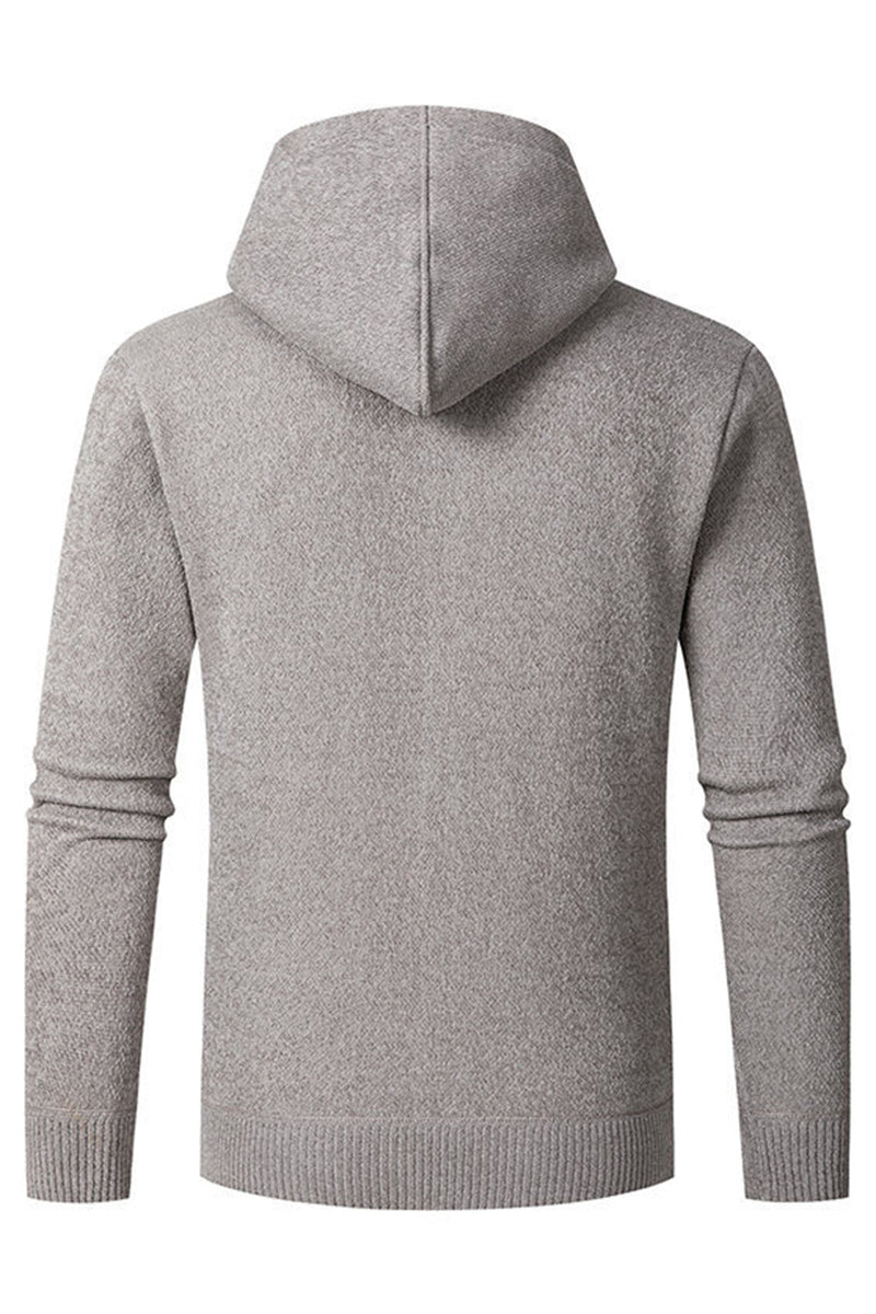 Load image into Gallery viewer, Grey Men's Hooded Cardigan Jacket