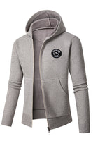 Load image into Gallery viewer, Grey Men's Hooded Cardigan Jacket