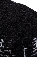 Load image into Gallery viewer, Men's Black Slim-fit Crew Neck Christmas Deer Print Sweater