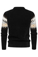 Load image into Gallery viewer, Black Colorblock Round Neck Slim Fit Men's Sweater Top