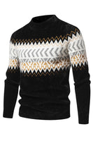 Load image into Gallery viewer, Black Colorblock Round Neck Slim Fit Men's Sweater Top