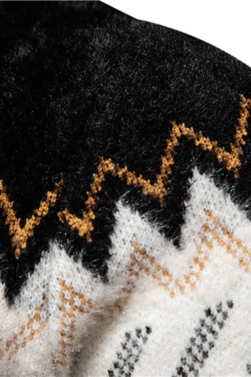 Load image into Gallery viewer, Black Colorblock Round Neck Slim Fit Men's Sweater Top