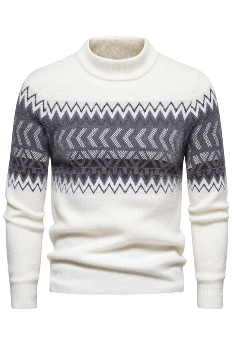 Load image into Gallery viewer, Black Colorblock Round Neck Slim Fit Men's Sweater Top