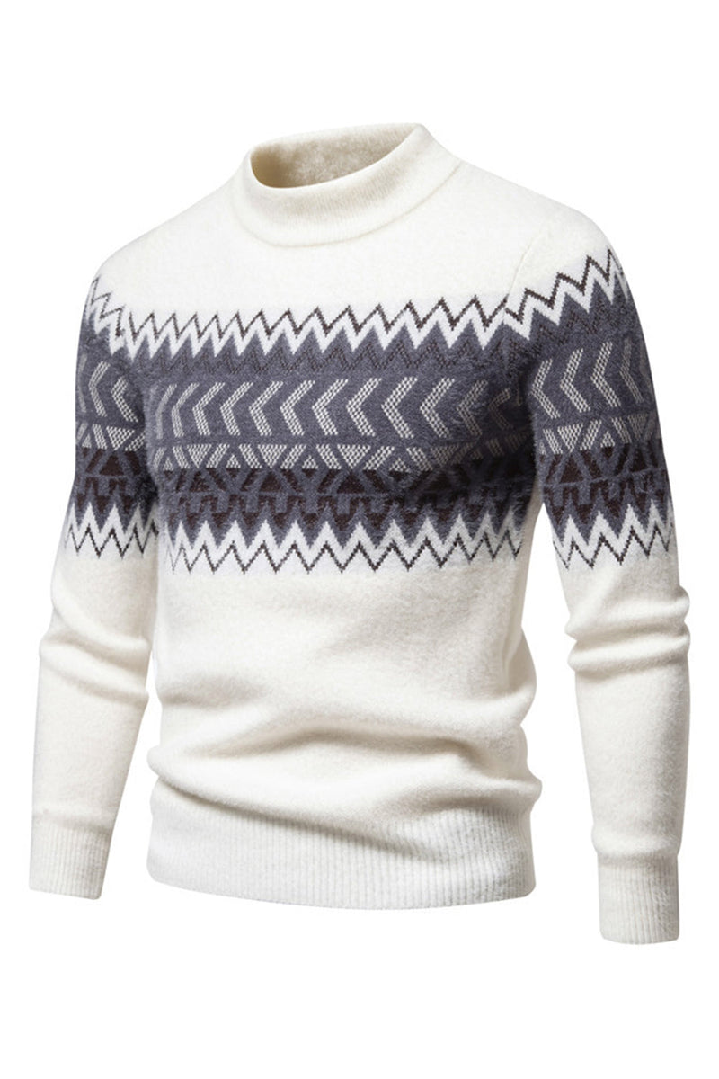 Load image into Gallery viewer, Black Colorblock Round Neck Slim Fit Men's Sweater Top