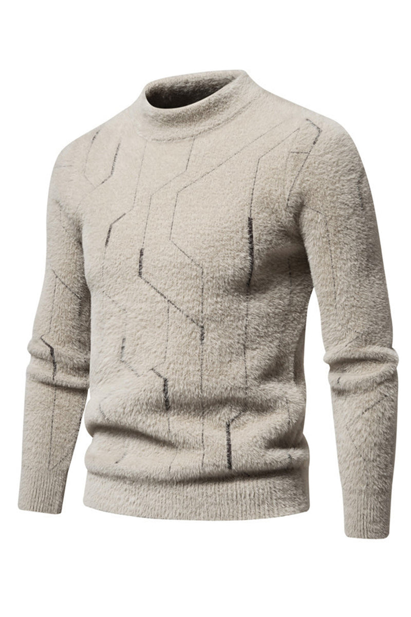 Load image into Gallery viewer, Khaki Men's Slim Fit Pullover Knitted Sweater