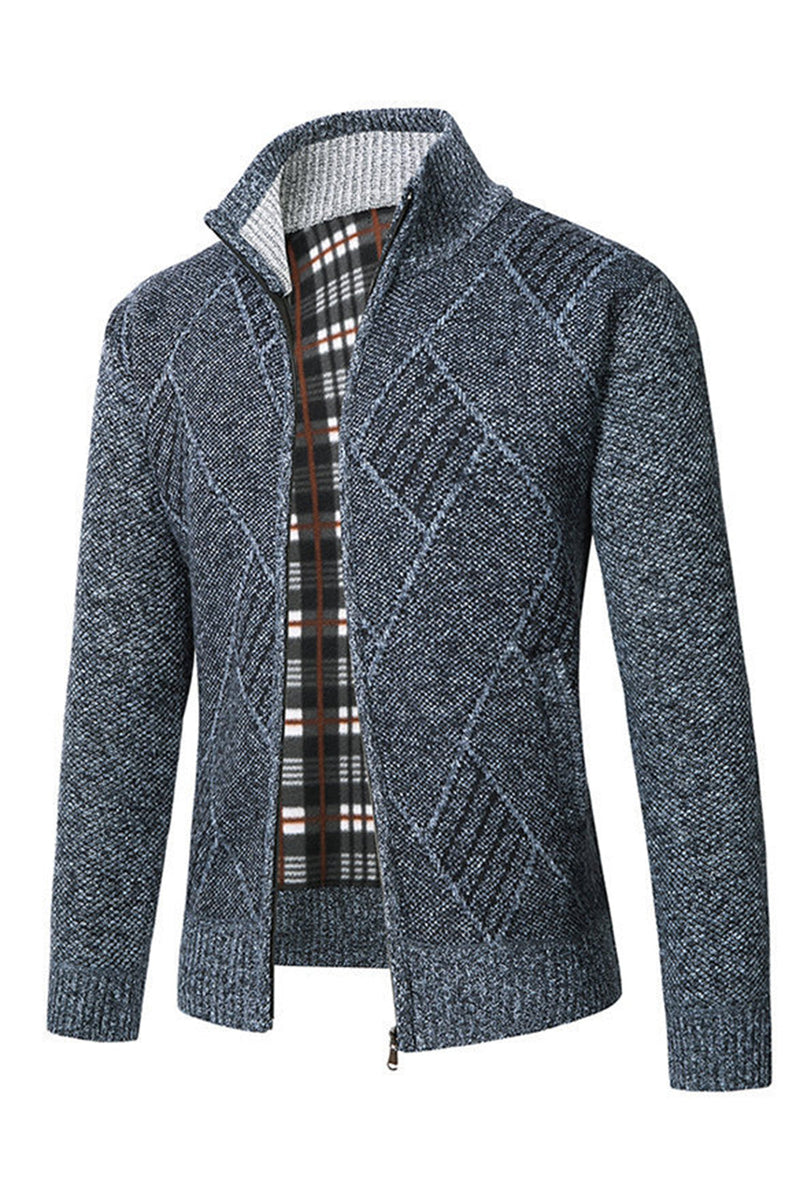 Load image into Gallery viewer, Men's Grey Stand Collar Zipper Loose Coat Top