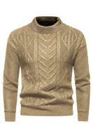 Load image into Gallery viewer, White Jacquard Round Neck Men's Knit Sweater