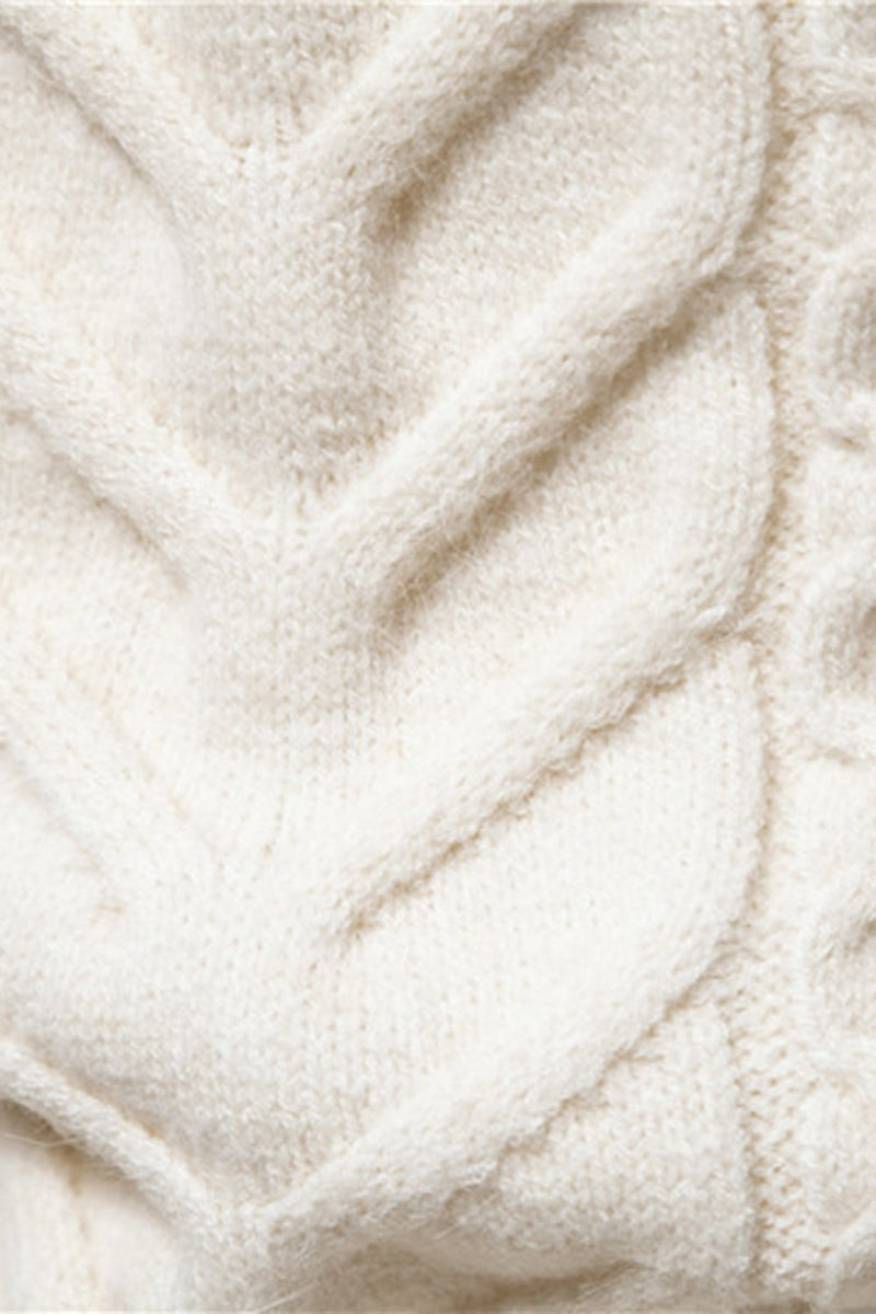 Load image into Gallery viewer, White Jacquard Round Neck Men's Knit Sweater