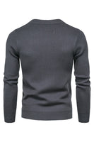 Load image into Gallery viewer, Black Round Neck Men's Zippered Knitted Sweater