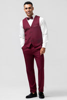 Load image into Gallery viewer, Burgundy Peak Lapel 3 Pieces One Button Men's Prom Suits
