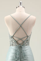 Load image into Gallery viewer, Dark Navy Mermaid Sparkly Sequins Prom Dress with Slit