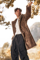 Load image into Gallery viewer, Khaki Mink Coat Men's Notch Collar Fur Jacket Coat