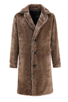 Load image into Gallery viewer, Coffee Thick Fur Long Leather Winter Coat
