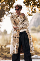 Load image into Gallery viewer, White Leopard Print Thick Men's Long Trench coat