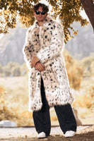 Load image into Gallery viewer, White Leopard Print Thick Men's Long Trench coat