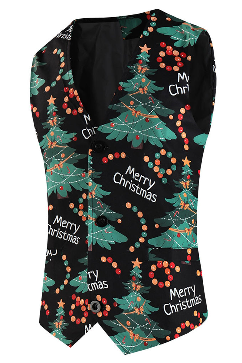 Load image into Gallery viewer, Merry Christmas Dark Green 3 Pieces Shawl Lapel Men's Christmas Party Suits