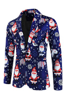 Load image into Gallery viewer, Navy Snowman Santa Claus Print Three-piece Men's Christmas Party Suit