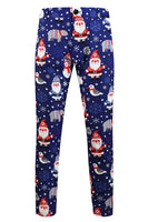 Load image into Gallery viewer, Navy Snowman Santa Claus Print Three-piece Men's Christmas Party Suit