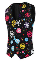 Load image into Gallery viewer, Black Snowflake Print Three Piece Men's Christmas Party Suit