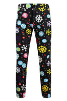 Load image into Gallery viewer, Black Snowflake Print Three Piece Men's Christmas Party Suit