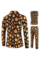 Load image into Gallery viewer, Orange Bell Print Three-piece Men's Christmas Party Suit