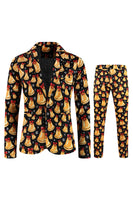 Load image into Gallery viewer, Orange Bell Print Three-piece Men's Christmas Party Suit