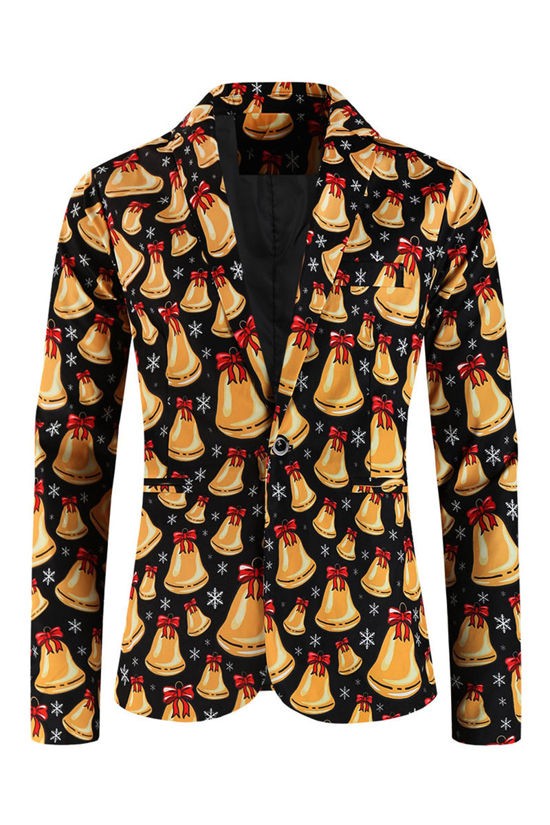 Load image into Gallery viewer, Orange Bell Print Three-piece Men's Christmas Party Suit