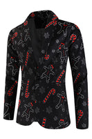 Load image into Gallery viewer, Zombie Man Cane Print Black Three Piece Men's Christmas Party Suit