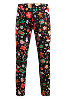 Load image into Gallery viewer, Black Santa Hat, Socks, Gift Printed 3 Piece Men's Christmas Party Suit
