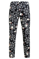 Load image into Gallery viewer, Black Snowflake Print Single Button 3 Pieces Men's Christmas Suit