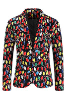 Load image into Gallery viewer, Black Single Button Colorful Balloon Print 3 Pieces Men's Christmas Suit