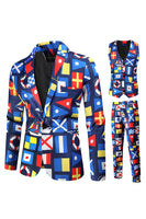 Load image into Gallery viewer, Blue Single Button Notched Lapel 3 Pieces Men's Christmas Suit